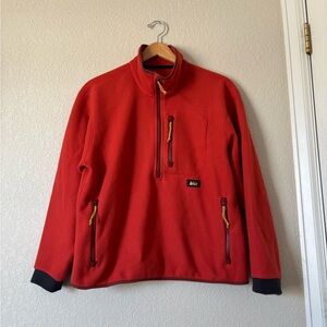 REI Women's Trailsmith Fleece Layering Quarter Zip pullover Sweater Red Size S